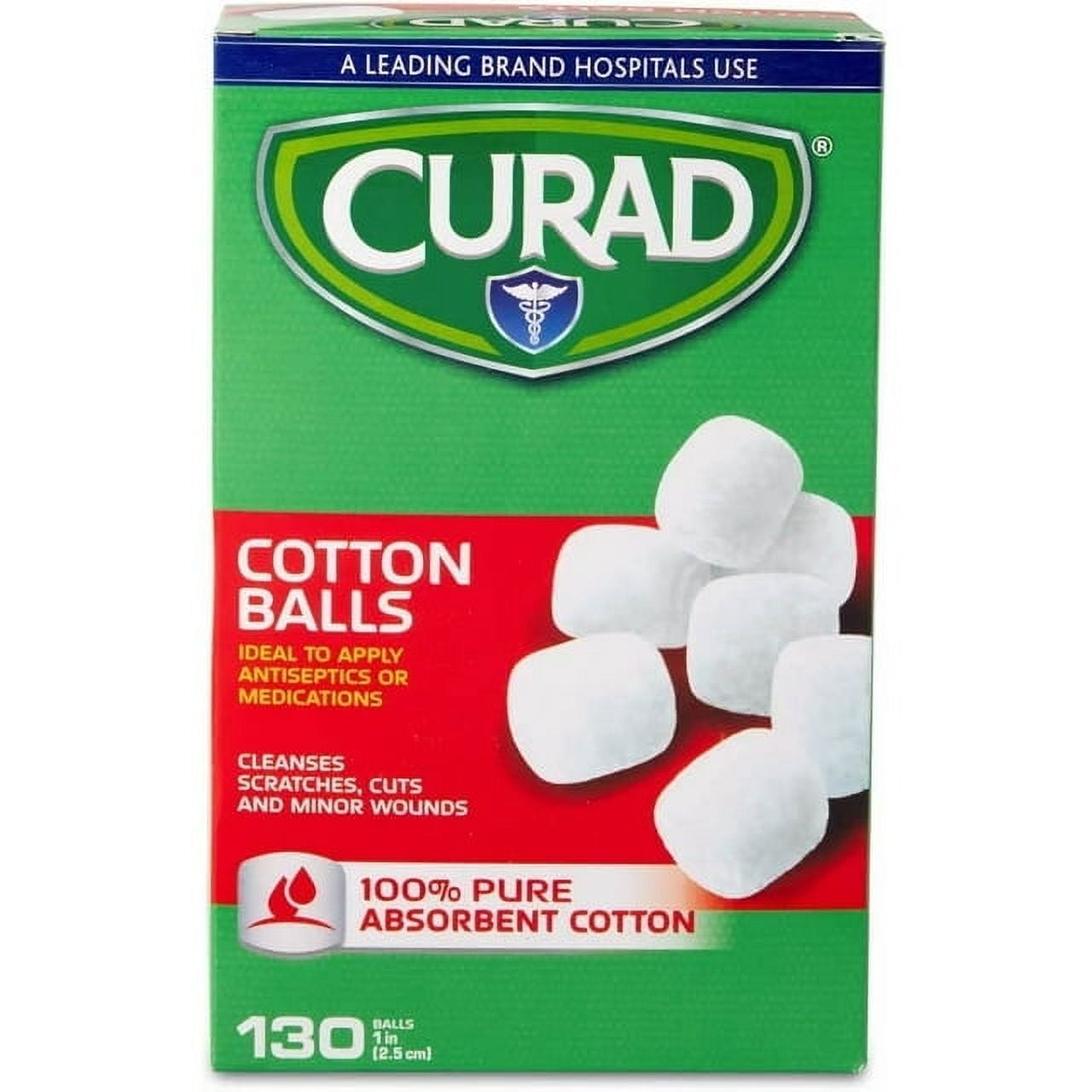 Curad Sterile Cotton Balls 130 Each, Pack of 3