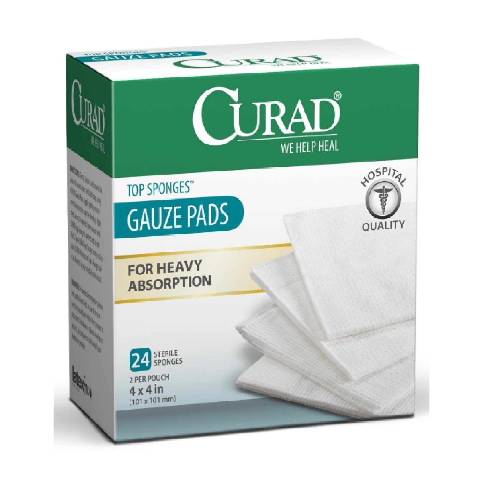 Curad Top Absorbency Cushioning Sponge Larger Wounds, First Aid Gauze