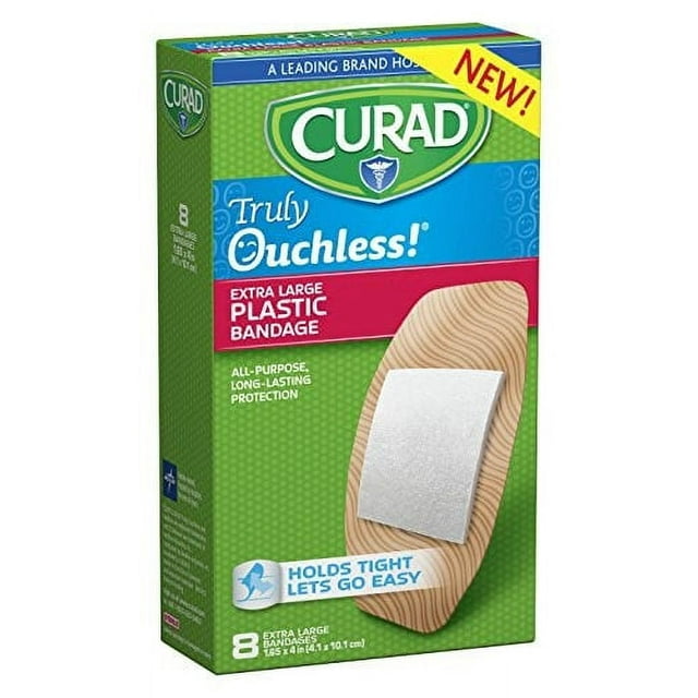 Curad Truly Ouchless Flex Fabric Bandages, XLarge, 8 Ct