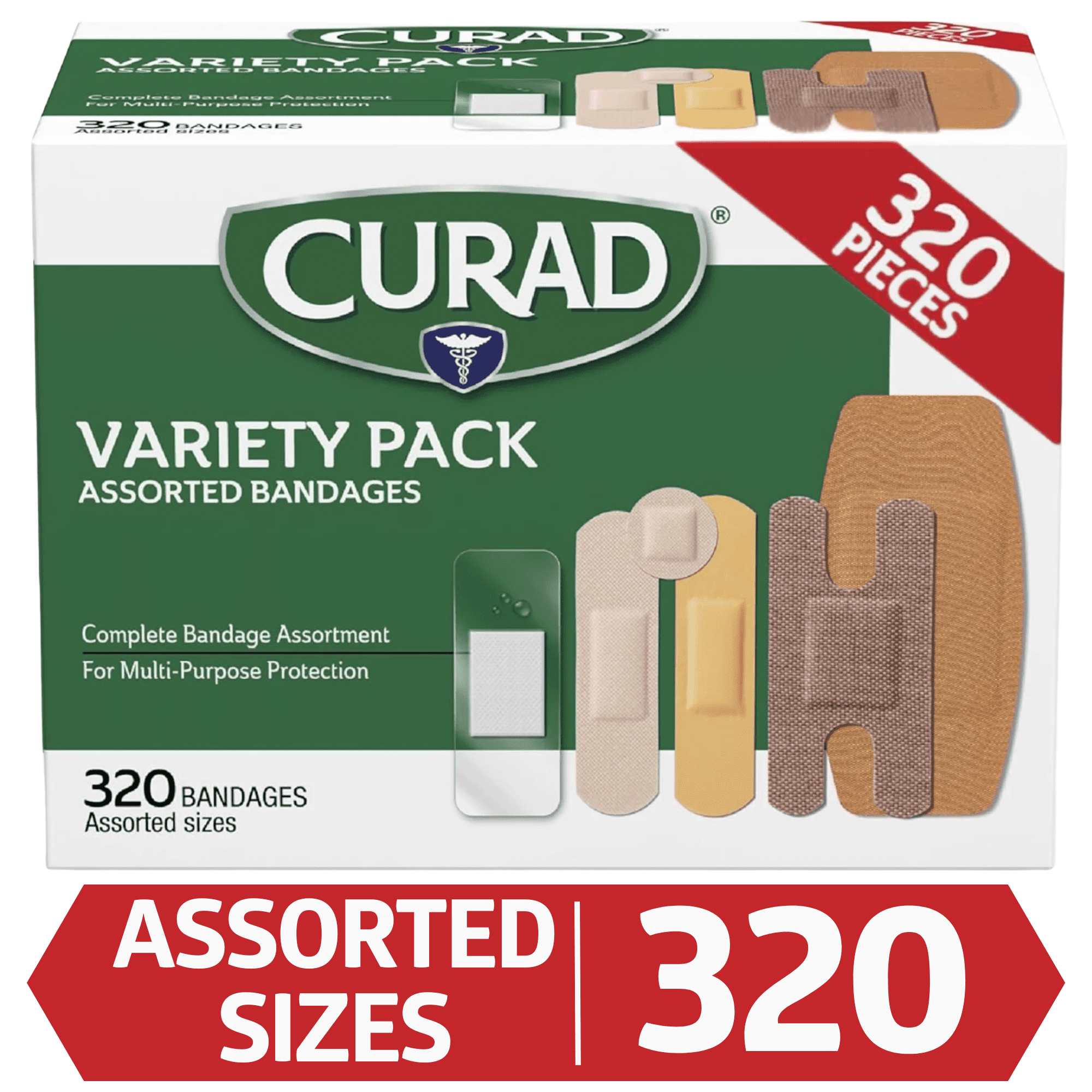 Curad Variety Pack Assorted Bandages, For First Aid Needs, 320 Count