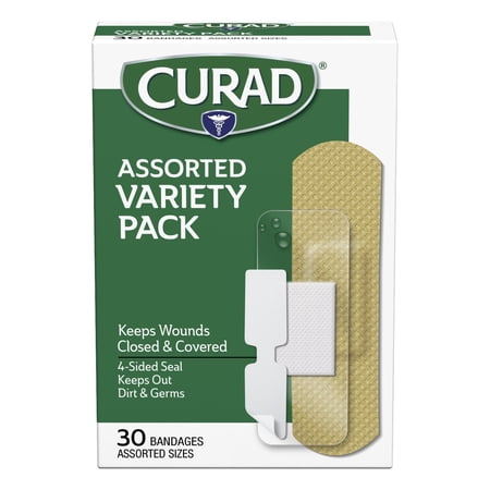 Curad Variety Pack Sterile Assorted Adhesive Bandages, 30 Ea, 6 Pack