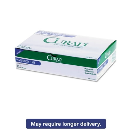 Curad Waterproof Adhesive Tape, 1" x10 Yds, 12 Count