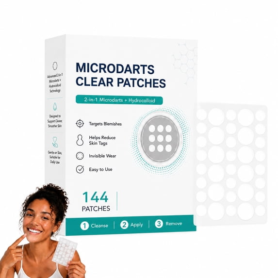 Curalona Microneedle Patch, Curalona Microneedle Clear Patches, 2-In-1 Microneedle & Hydrocolloid Patch