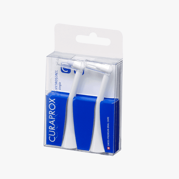 Curaprox Hydrosonic Single Duo Brush Heads, 2-Pack for Precision Cleaning Around Braces and Implants