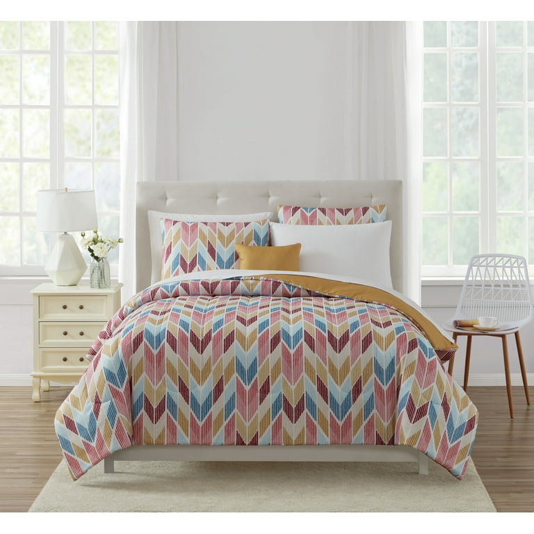 Curated Collection 12 Piece Bed in a Bag Multi Color Chevron King