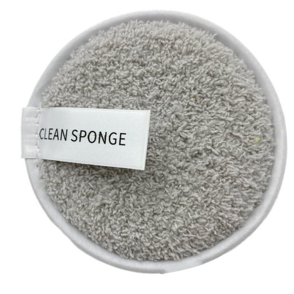 Beauos Round Makeup Remover Pads, Grey, Double-Sided, Reusable & Washable, Soft Sponge for All Skin Types, Unisex, Removes Foundation Easily, Makeup Remover Sponge, 1 PCS