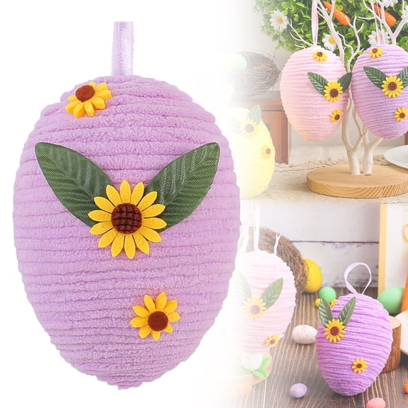 Curated Selection DreamyJuly Easter Egg Ornaments for Tree Decorations Colorful W0-ven Easter Egg Hanging Ornaments for Easter Tree Basket Decor Spring Holiday, Easter Egg Ornament D