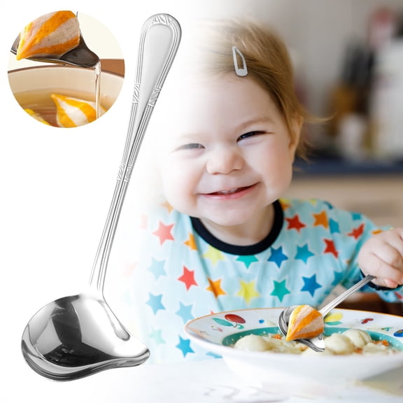 Curated Selection Shiogb 1 Pieces Small Drizzle Spoon Stainless Saucier Soup Spoon for Spooning Gravies And, Silver Gravy Spoon