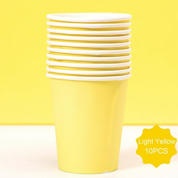 Shiogb Christmas Mega Sale, 10 Pieces 9 Ounce Disposable Paper Cups Party Cups Drinking Cups for Party Diy and Holiday 15Colors, Ye2