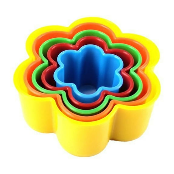 Curated Selection Shiogb Cookie Cutter Set Cutter Set Multi Size Sandwich Fondant Cake Vegetable Shapes Cutter Set, Plastic Cookie Cutter Color Set (Random Colors) Petals