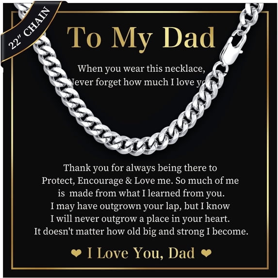 Curb Chain Necklace Gifts for Man - Men's Cool Hip Hop 8mm Stainless Steel Cuban Link Chain Necklace for Man, Mens Jewelry Gifts for Boyfriend Son Dad Graduation Father's Day,22 Inches