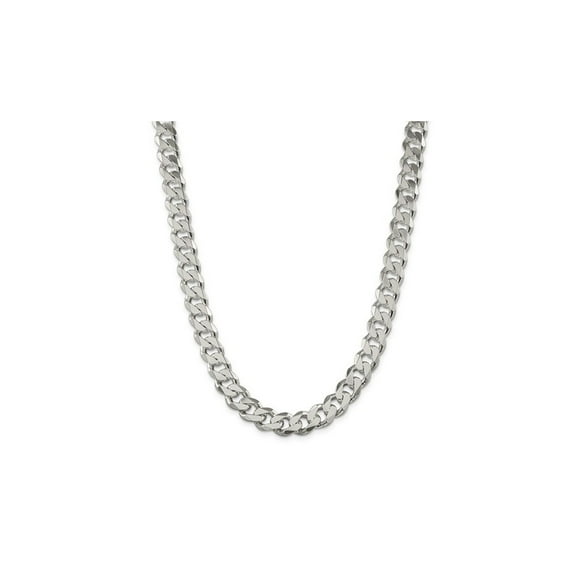 Gem & Harmony Curb Chain Necklace in Sterling Silver 24 inches (11.0mm) for Men