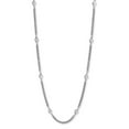 thumbnail image 1 of Curb Chain Station Necklace with Cubic Zirconia Rhodium on Silver, Adjustable Length, 1 of 1