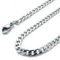 thumbnail image 1 of Curb Link Chain Necklace 4-8mm 18-30" Stainless Steel Silver 18K Gold Plated, 1 of 2
