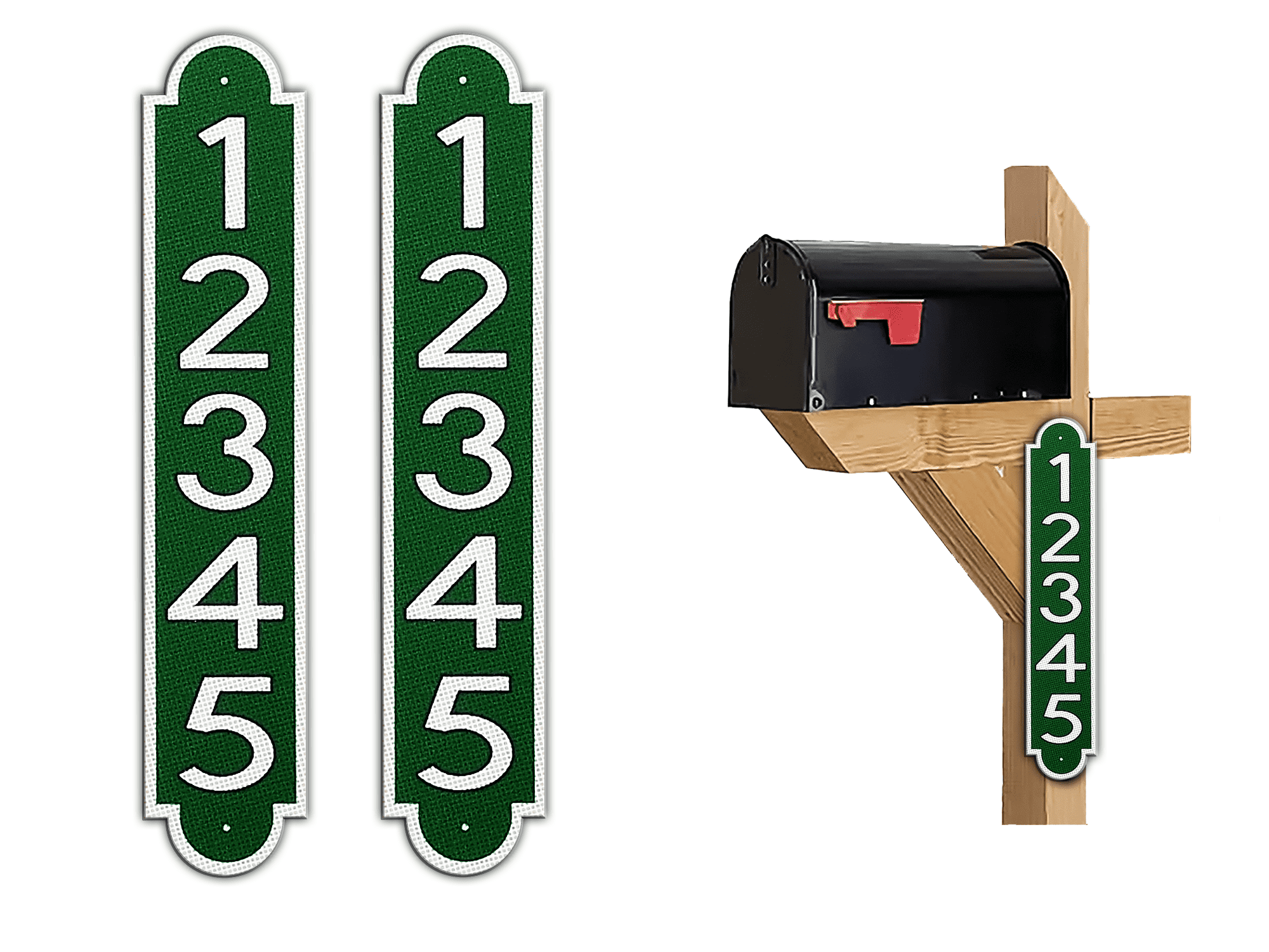 CurbNSign® Fancy Super Reflective Mailbox Address Numbers Plaque