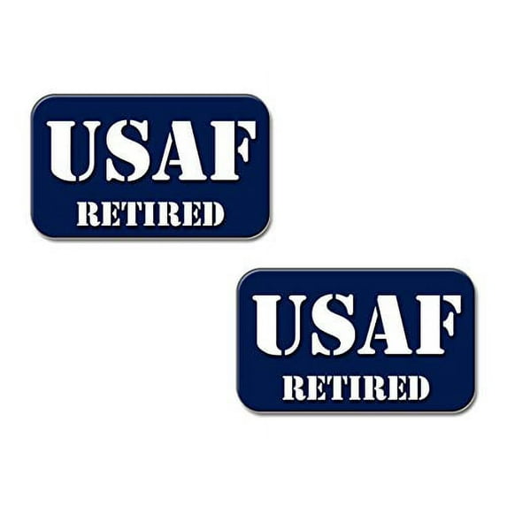 Curb-N-Sign 2 Reflective Vinyl Decals, 3x5in, (Air Force Retired)
