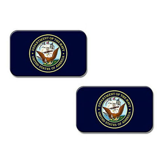 Curb-N-Sign 2 Reflective Vinyl Decals, 3x5in, (Navy Logo)