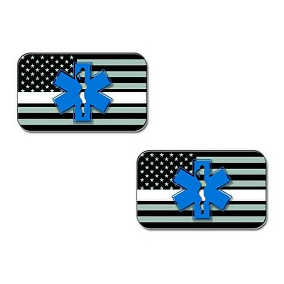 Curb-N-Sign 2 Reflective Vinyl Decals, 3x5in, (Thin White Line)