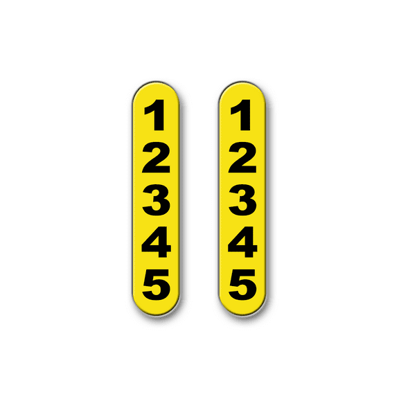 Curb-N-Sign, 2 Vertical Reflective Address Signs, Customized for You, Yellow