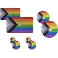 thumbnail image 1 of Curb-N-Sign 8 Pcs Rainbow Pride Flag Vinyl Decal, Reflective New LGBTQ+ Flag Decal Sticker, Rainbow Stickers for Vehicles Car Window Bumper, Mobile, Laptop, Water Bottle, New LGBTQ + Community Flag, 1 of 1