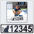 thumbnail image 1 of Curb-N-Sign®Curb Wrap® Address Sticker Decal, Customized Reflective Aluminum Curb Address Number for Front Doors, Windows, Curbs, or Walls with Animal Inserts, Letters (Large, Cat Silhouette), 1 of 6