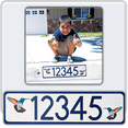 thumbnail image 1 of Curb-N-Sign®Curb Wrap® Address Sticker Decal, Customized Reflective Aluminum Curb Address Number for Front Doors, Windows, Curbs, or Walls with Animal Inserts, Letters (Large, Humming Bird), 1 of 6