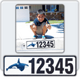 thumbnail image 1 of Curb-N-Sign®Curb Wrap® Address Sticker Decal, Customized Reflective Aluminum Curb Address Number for Front Doors, Windows, Curbs, or Walls with Animal Inserts, Letters (Small, Orca), 1 of 6