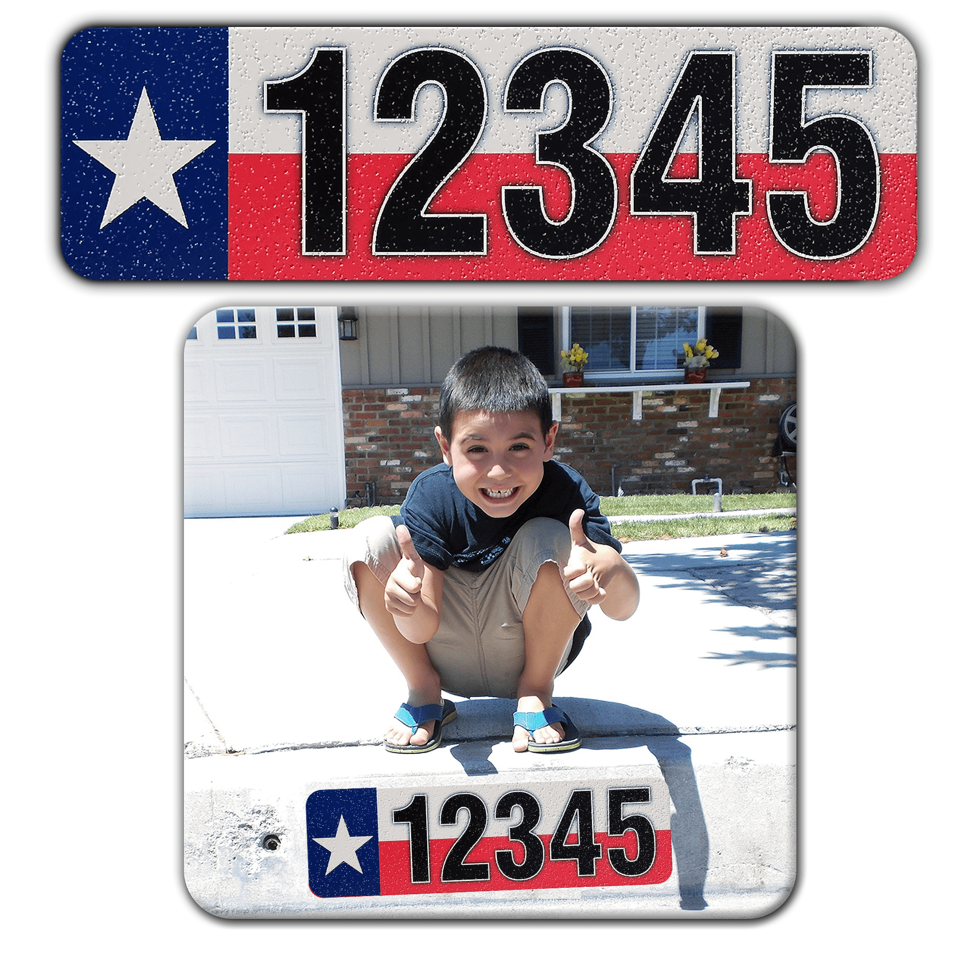 Curb-N-Sign® Curb Wrap® Reflective Address Sticker Decal, Customized ...