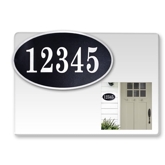 Curb-N-Sign® Custom Fancy Address Numbers for Outside, Super Reflective Easy Peel and Stick Address Number Stickers, Personalized Home/Office/Mailbox Address (5x8 inches, Black)
