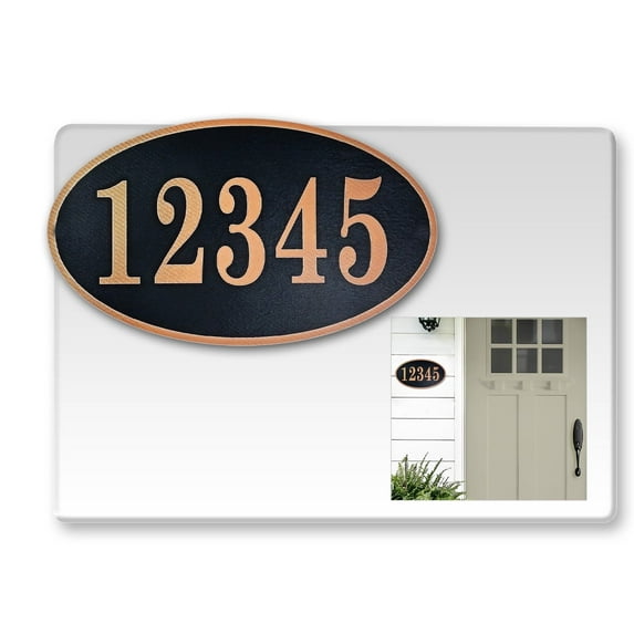 Curb-N-Sign® Custom Fancy Address Numbers for Outside, Super Reflective Easy Peel and Stick Address Number Stickers, Personalized Home/Office/Mailbox Address (7x12 inches, Bronze)