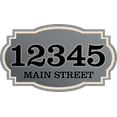 thumbnail image 1 of Curb-N-Sign® Custom Horizontal House Address for Outside, Highly Reflective Fancy Address Numbers Vinyl Stickers, Easy Peel and Stick Personalized Home/Office/Mailbox Address (Stone L White,3"x8"), 1 of 5