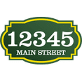 thumbnail image 1 of Curb-N-Sign® Custom Horizontal House Address for Outside, Highly Reflective Fancy Address Numbers Vinyl Stickers, Easy Peel and Stick Personalized Home/Office/Mailbox Address (Hunter Green Gold,3"x8"), 1 of 5