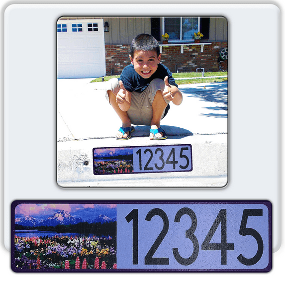 Curb-N-Sign® Custom House Address Numbers Letters, Super Reflective Aluminum Texas Curb Wrap® for Outdoor, Wall, Easy Peel and Stick, 12 Month Warranty (Texas State Black)