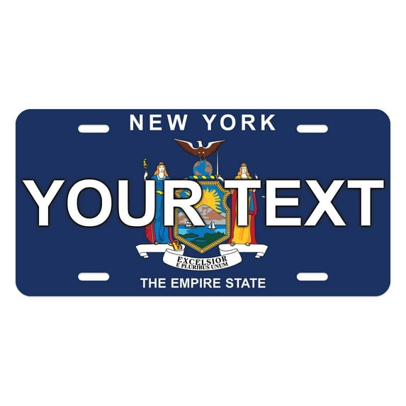 Curb-N-Sign® Custom License Plate, Made in USA Aluminum Composite Material Personalized License Plate for Car, Custom Front License Plate (6x12 Inches), New York