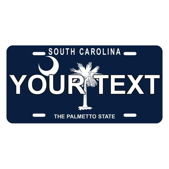 Curb-N-Sign® Custom License Plate, Made in USA Aluminum Composite Material Personalized License Plate for Car, Custom Front License Plate (6x12 Inches), South Carolina