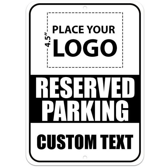 Curb-N-Sign® Custom No Parking Sign, Custom Parking Sign for Business, Made in USA 3M EGP Reflective, Rust Free, Reserved Parking Signs (18"x12", Black)