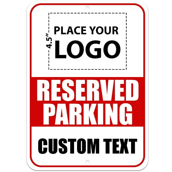 Curb-N-Sign® Custom No Parking Sign, Custom Parking Sign for Business, Made in USA 3M EGP Reflective, Rust Free, Reserved Parking Signs (18"x12", Red)