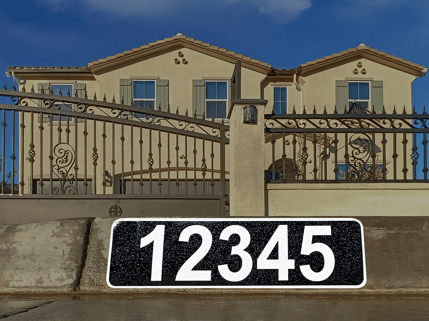 Curb-N-Sign Customized Assorted Colors Curb Sticker, 12 Month Warranty, Reflective Aluminum Curb Address Decal (Black)