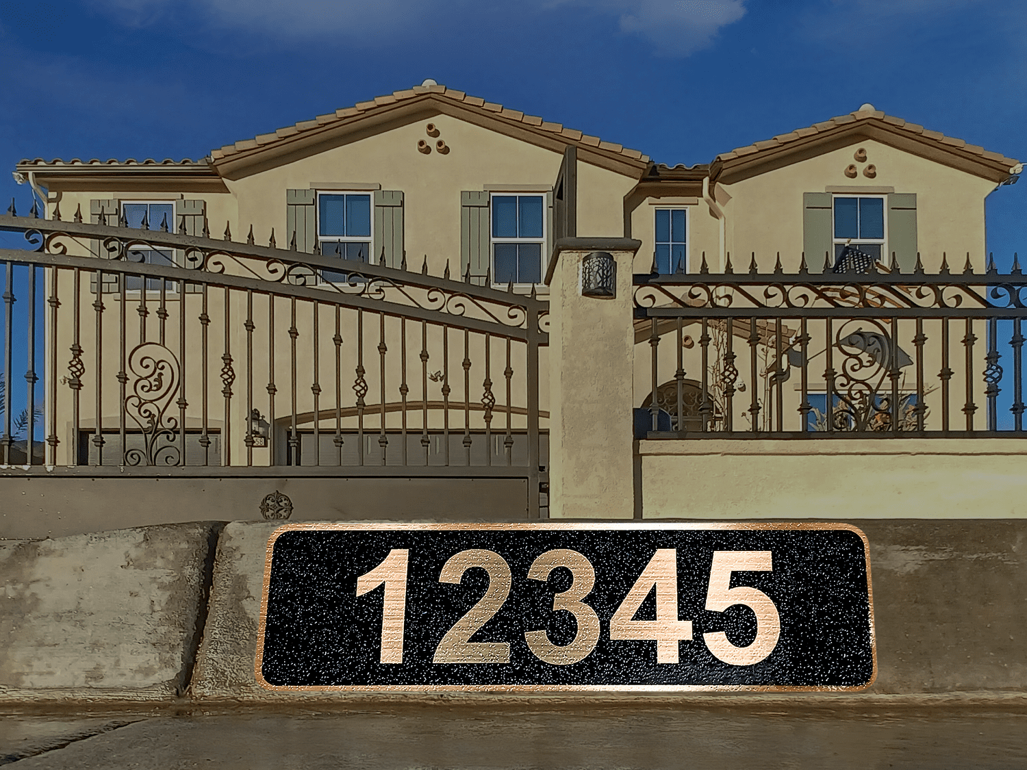 Curb-N-Sign Customized Assorted Colors Curb Sticker, 12 Month Warranty, Reflective Aluminum Curb Address Decal (Bronze)