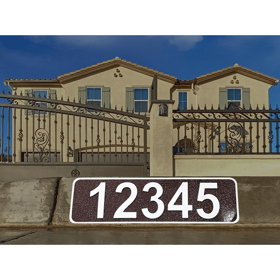 Curb-N-Sign Customized Assorted Colors Curb Sticker, 12 Month Warranty, Reflective Aluminum Curb Address Decal (Brown)