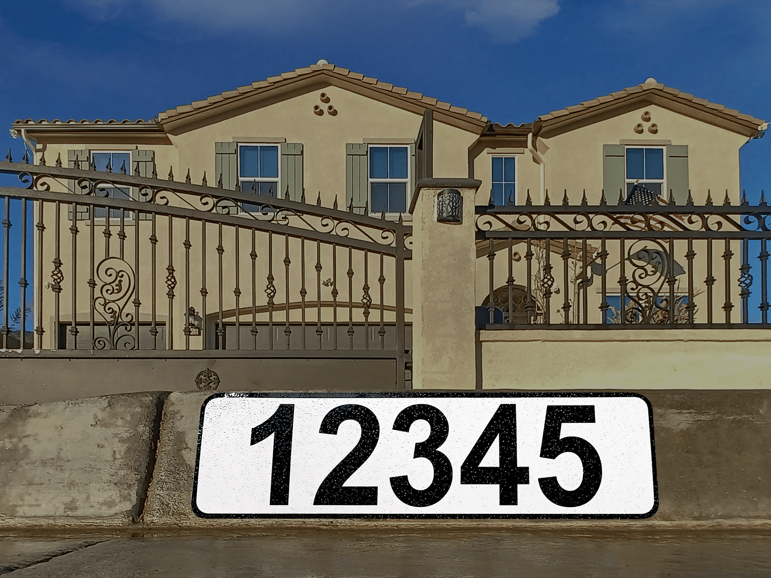 Curb-N-Sign Customized Assorted Colors Curb Sticker, 12 Month Warranty, Reflective Aluminum Curb Address Decal (White)