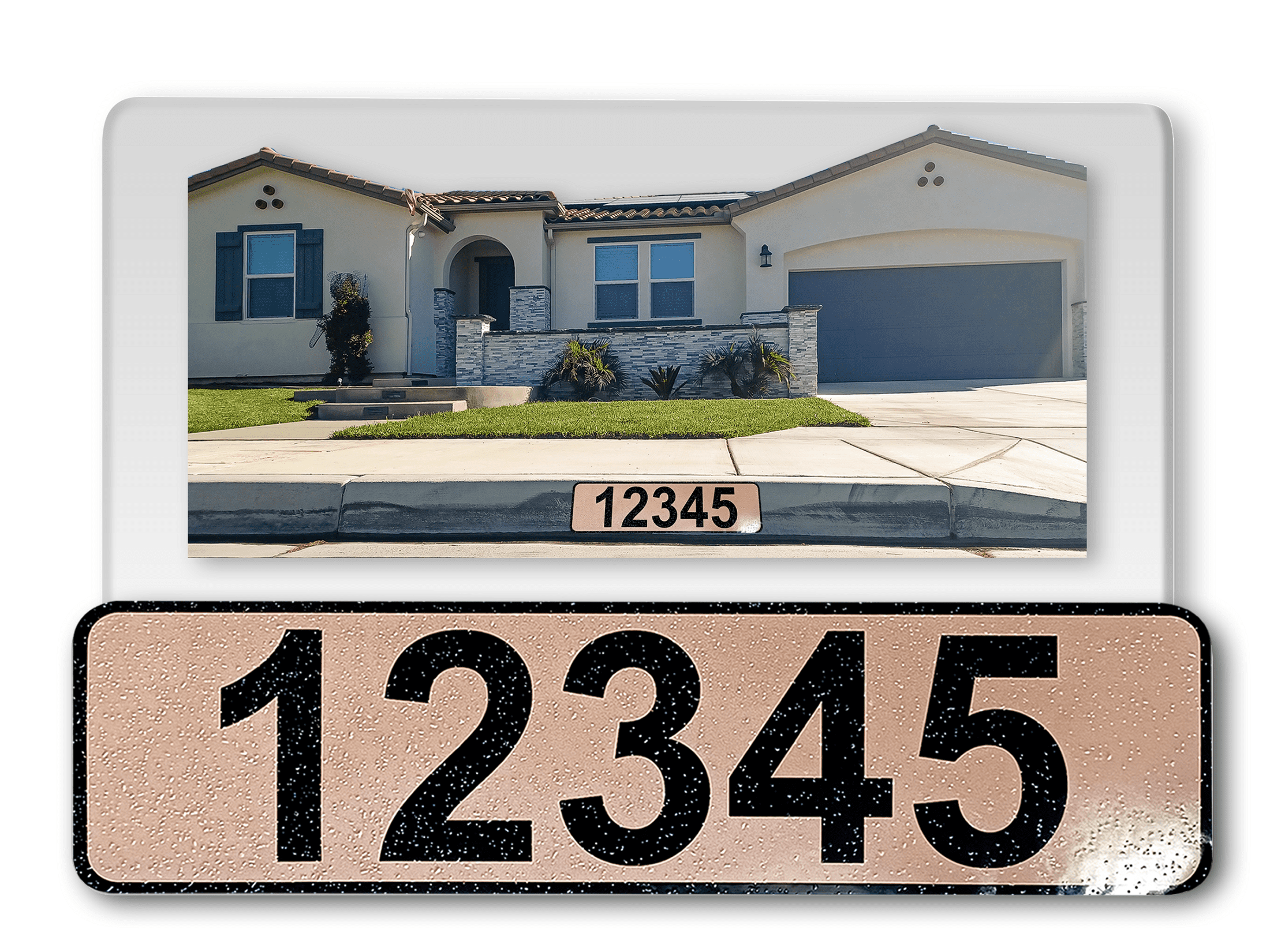 Curb-N-Sign® Customized Reflective Aluminum Curb Address Sticker Decal ...