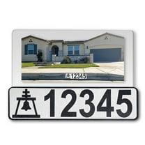 Curb-N-Sign® Customized Super Reflective Aluminum Curb Wrap® House Number Sticker Decal for Outdoor, 12 Month Warranty House Address Numbers Letters with Rain Cross