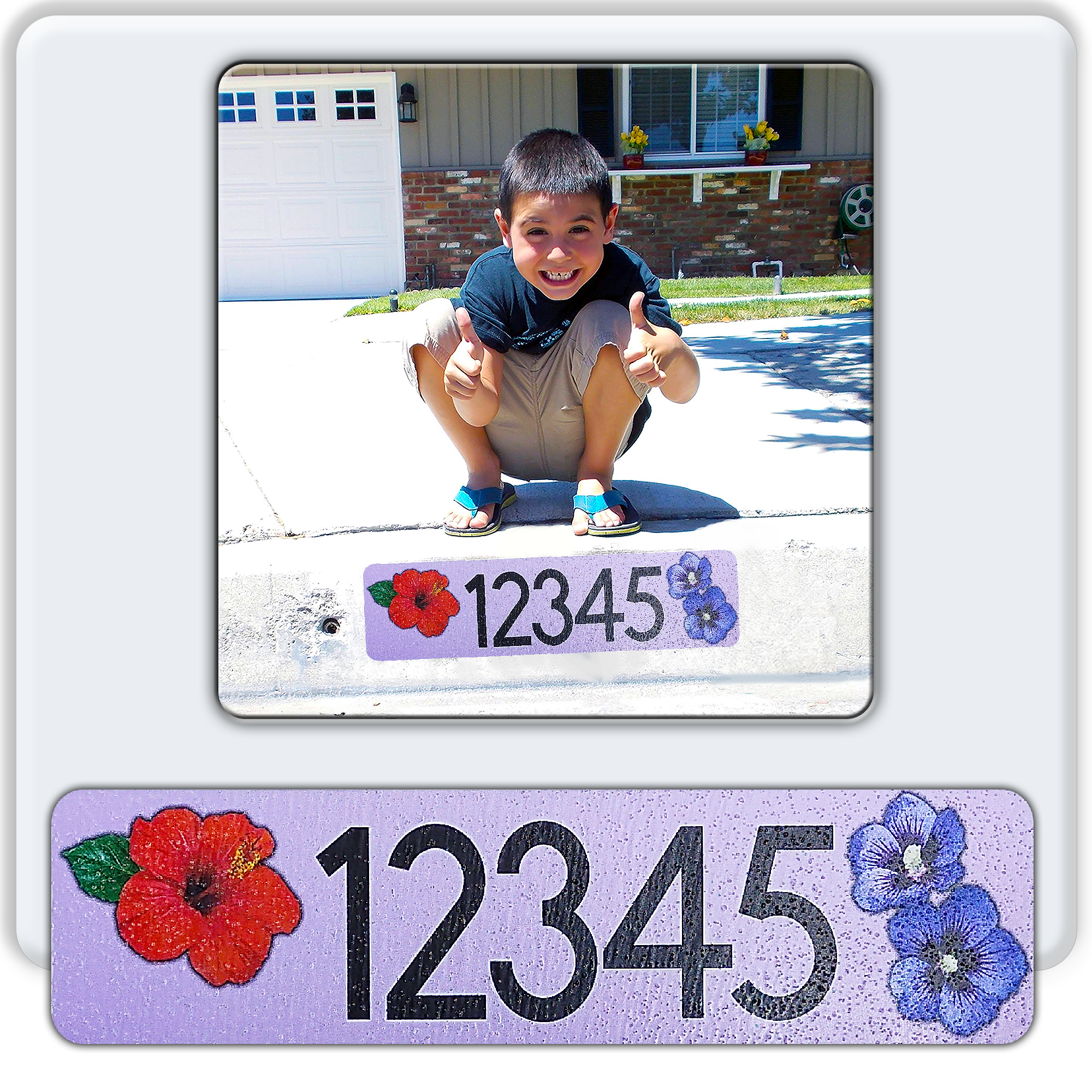 Curb-N-Sign® Customized Super Reflective Aluminum House Number Sticker ...