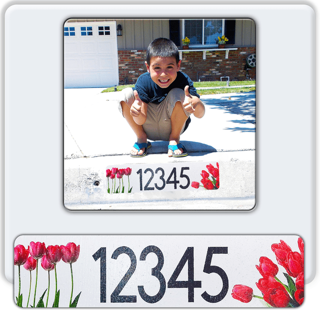 Curb-N-Sign® Customized Super Reflective Aluminum House Number Sticker ...