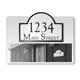 thumbnail image 1 of Curb-N-Sign® Fancy Arch Super Reflective Mailbox Address Numbers Plaque, Customized Address Number Letter, Aluminum Pre-Drilled Holes,12-Month Warranty (5”x7.5”, Gray), 1 of 6
