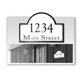 thumbnail image 1 of Curb-N-Sign® Fancy Arch Super Reflective Mailbox Address Numbers Plaque, Customized Address Number Letter, Aluminum Pre-Drilled Holes,12-Month Warranty (8”x12”, White), 1 of 6