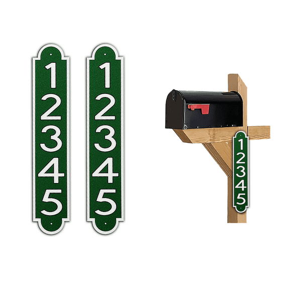 Curb-N-Sign® Fancy Super Reflective Mailbox Address Numbers Plaque ...