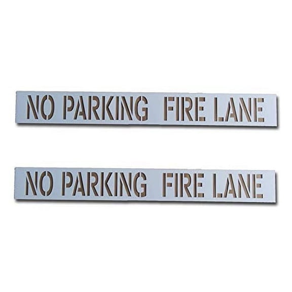 Curb N Sign Fire Lane Stencil - 4 Inch Premium No Parking Stencil for Customizing Curbs or Parking Lots - Reusable Made in USA with Thick Premium Plastic for multisurfaces (2 Pack)