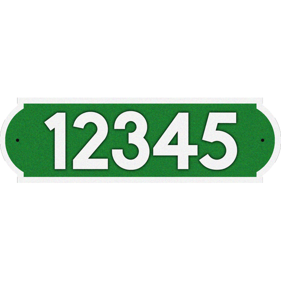 Curb-N-Sign® Horizontal Fancy Address Numbers for Outside, Custom Single Super Reflective Vinyl Stickers, Easy Peel and Stick Personalized Home/Office/Warehouse/Mailbox Address- 1 Pack, Green